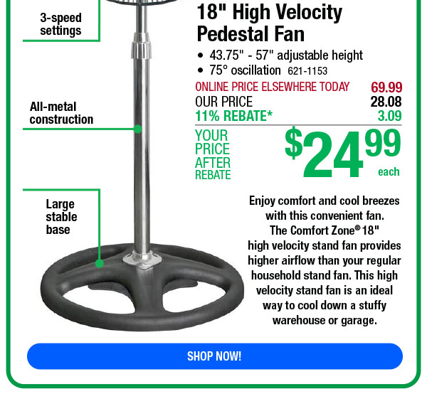 24.99 18" Pedestal Fan Menards