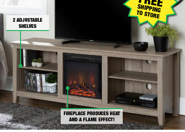 Menards fireplace tv shop stand black friday