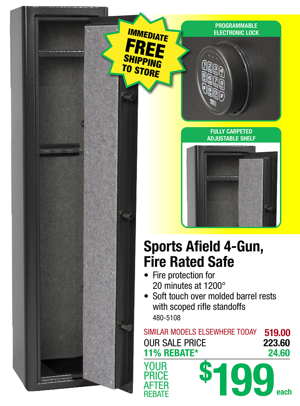 4Gun, Fire Rated Safe only 199 Menards