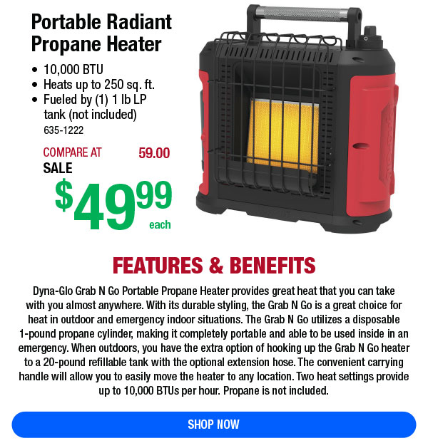 Portable Propane Heater for $49.99! - Menards
