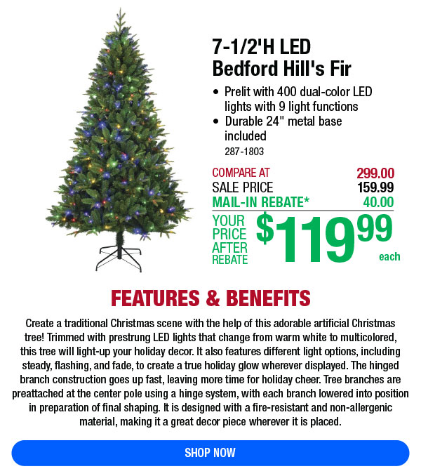 PreLit Christmas Tree for 119.99 Menards
