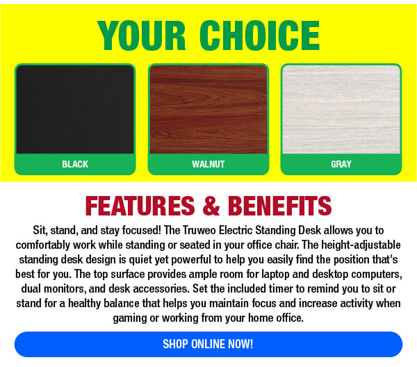 Adjustable Electric Desk for ONLY 99.99! Menards