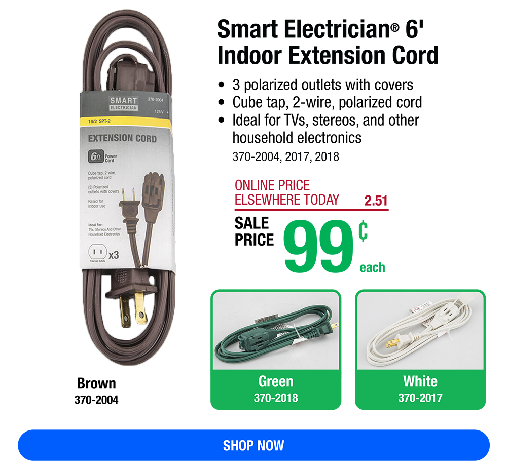 6’ Extension Cord only 99¢ PLUS New Weekly Flyer Menards
