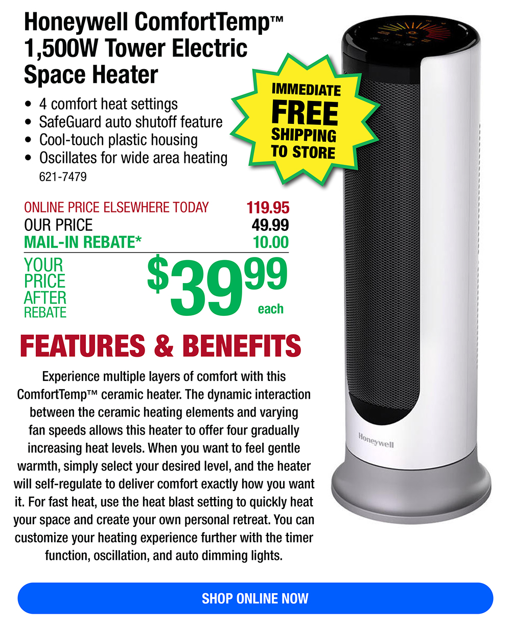 Honeywell Electric Heater under 40! Menards