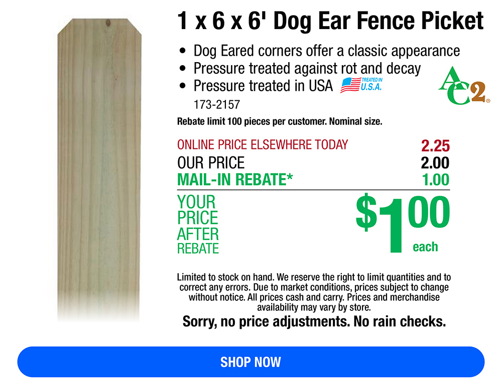 The 100 Pence Picket Fence Menards