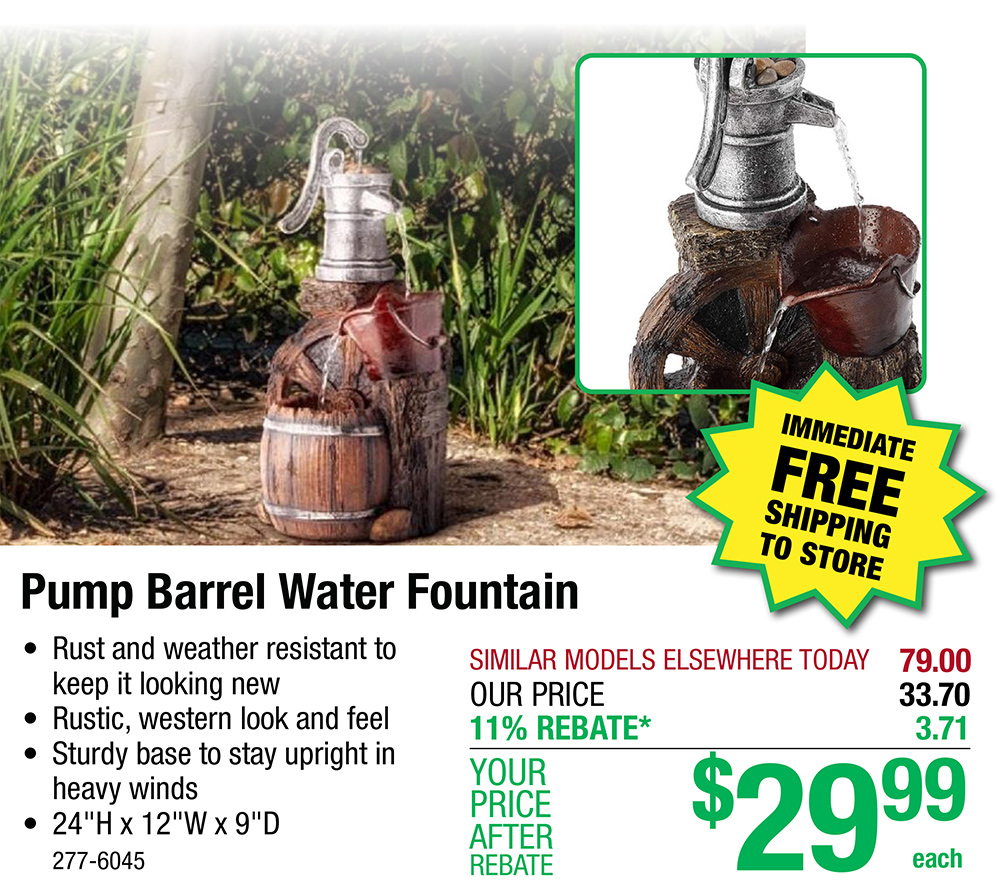 Pump Barrel Fountain Under 30! Menards