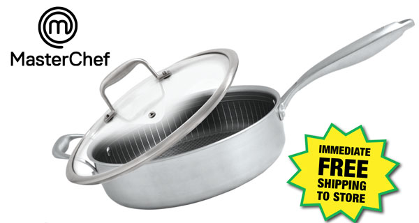 MasterChef 4 Piece Cookware Set, Sauce Pan with Lid and 2 Frying Pans 