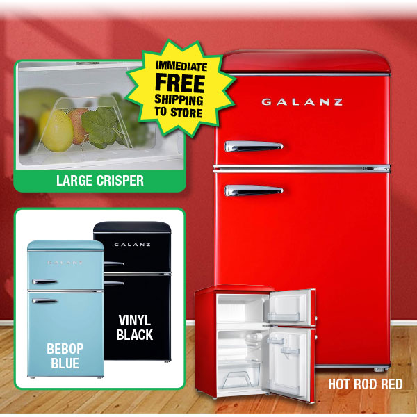 Galanz® Bebop Blue 3.1 cu ft Compact Refrigerator at Menards®