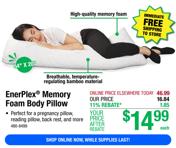 EnerPlex® Memory Foam Body Pillow ONLY 14.99! Menards