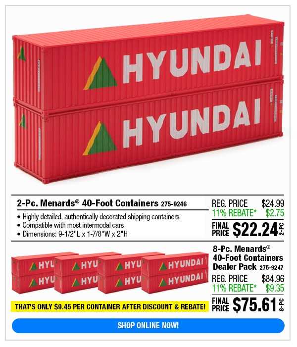 New! Intermodal Containers! Menards