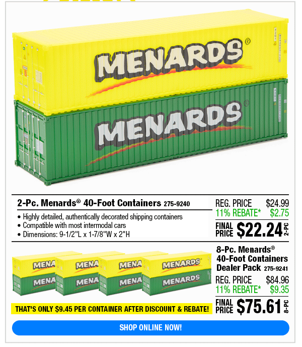 New! Intermodal Containers! Menards