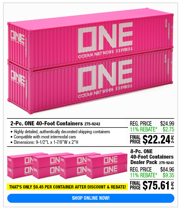 Ocean Network Express 40-Foot Containers (275-9242, 9243)