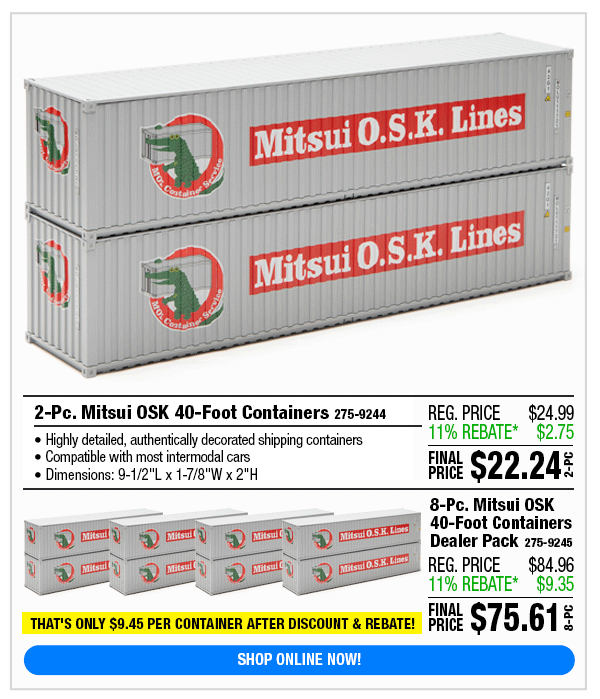 Mitsui OSK Lines 40-Foot Containers (275-9244, 9245)