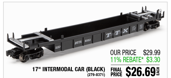 17" Intermodal Car - Black (279-8371, 8372)