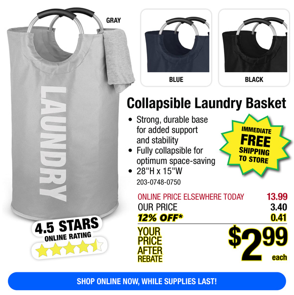 Collapsible Laundry Basket ONLY 2.99! Menards