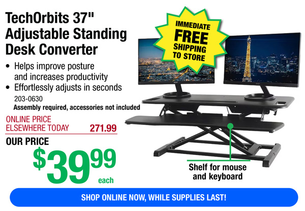 TechOrbits 37" Adjustable Standing Desk Converter-ONLY $39.99!