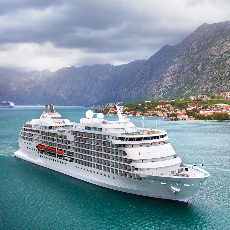 Aerial view of Regent Cruise sailing at sea
