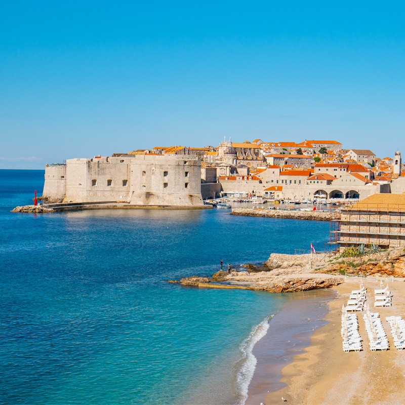 Banje Beach in Dubrovnik, Croatia