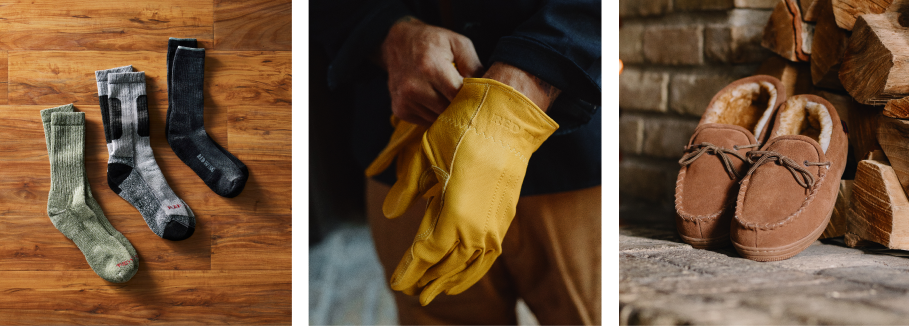 Red Wing socks, gloves and slippers