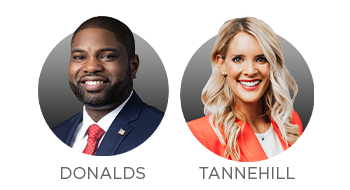 Guests Byron Donalds and Kylie Tannehill