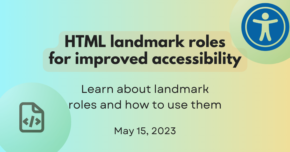 Learn about landmark roles and how to use them